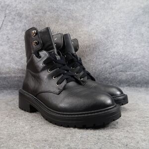 Madden Girl Shoes Womens 6.5 Boots Combat Fashion Lug Sole Lace Up Alicee Black